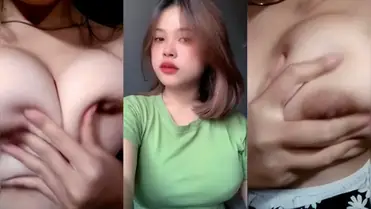 Cewek Tiktok Baju Hijau Sengaja Pamer Toket poster